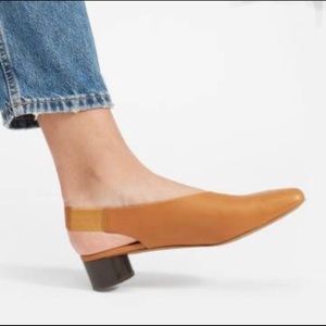 Everlane Square Toe Slingback in Burnt Orange